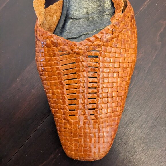 Heyraud Leather Woven Slingback Sandals - Picture 4 of 9